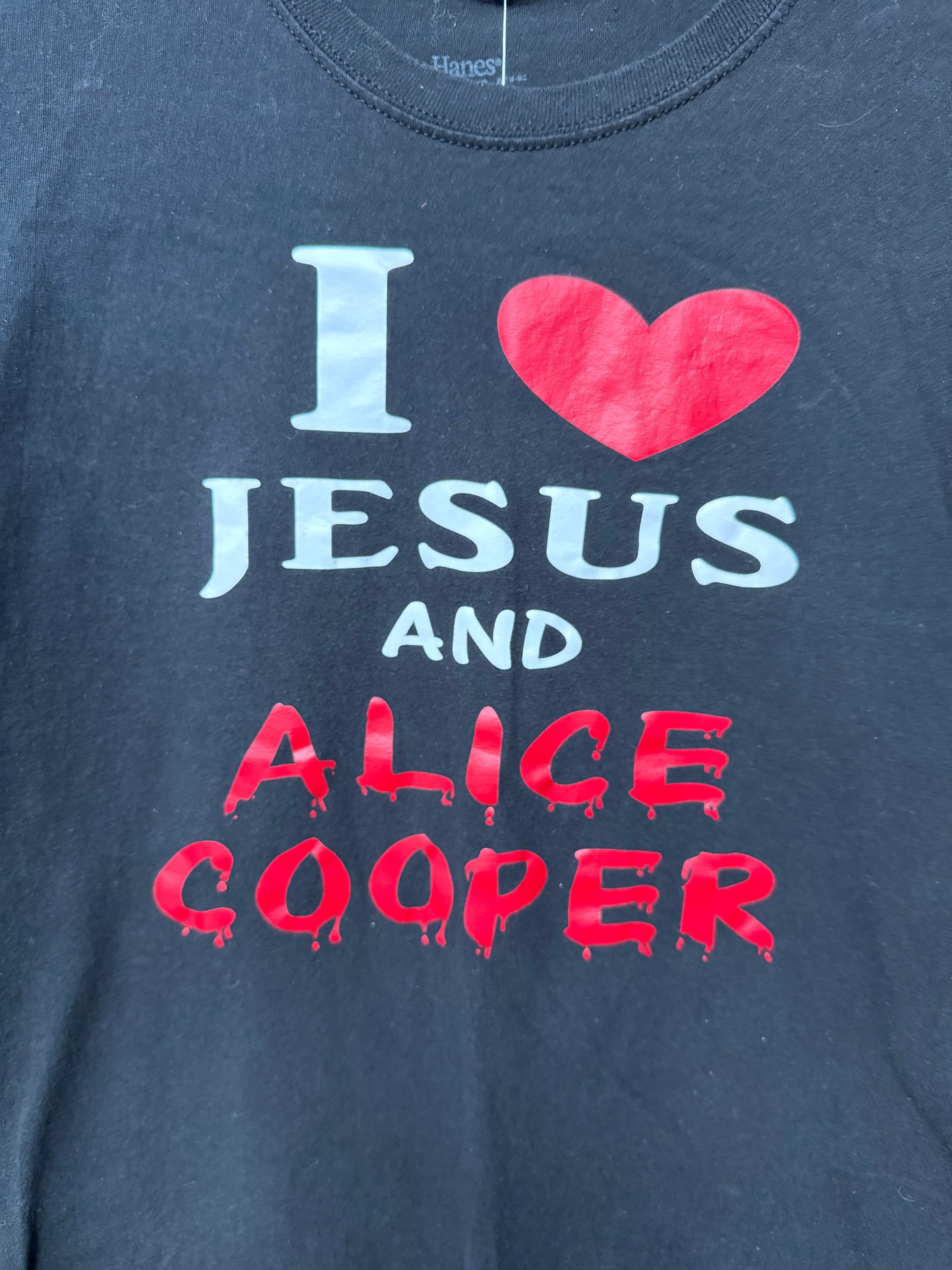 I Love Jesus and Alice Cooper vintage t-shirt size Medium