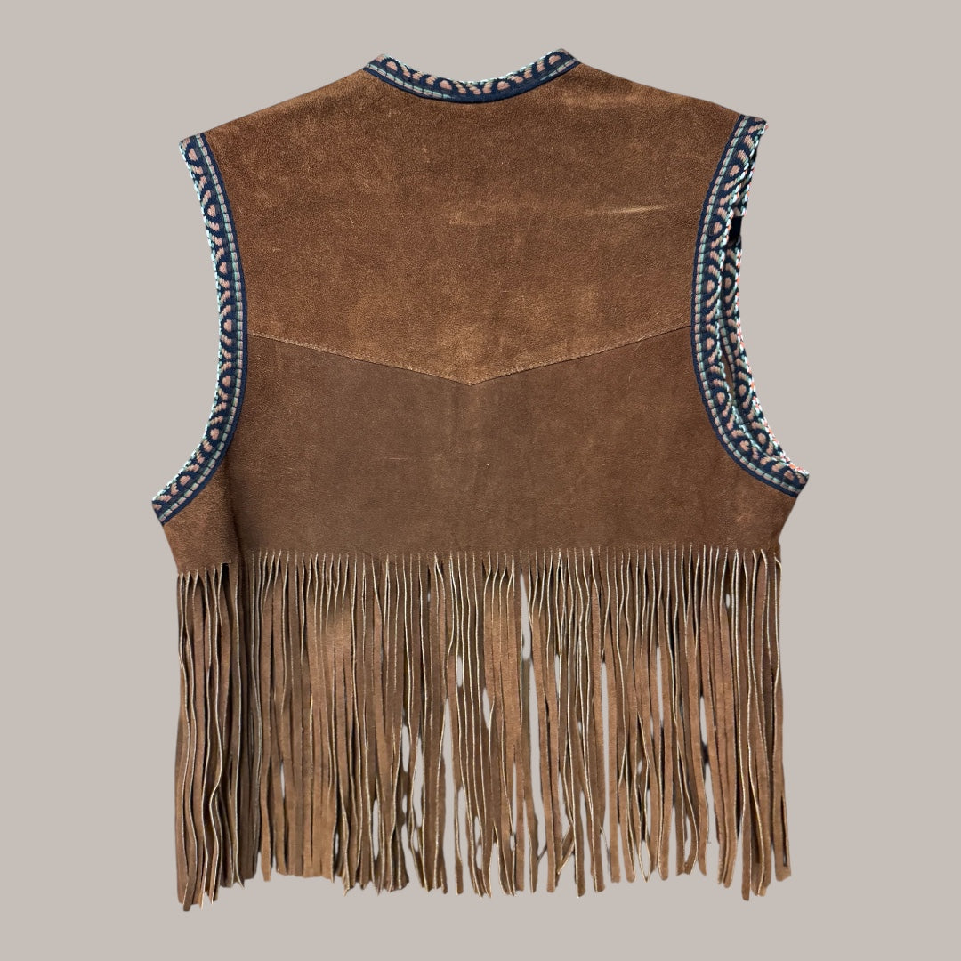 Vintage Suede Fringe Vest