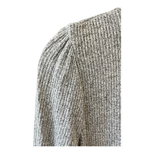 Madewell Gray Puff Shoulder Long Sleeved Shirt, size m