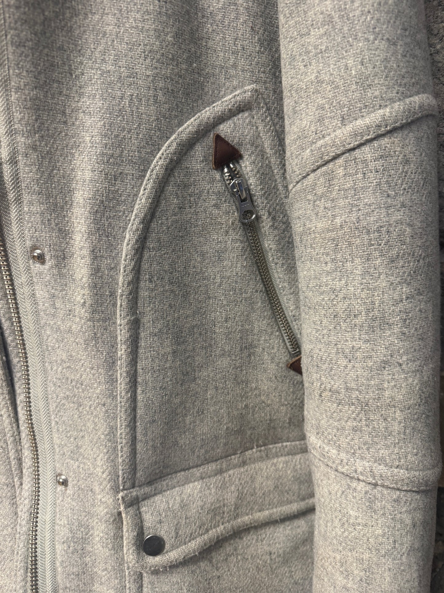 J. Crew Stadium Cloth Coat, Nello Gori, Faux Fur Hood, size 2