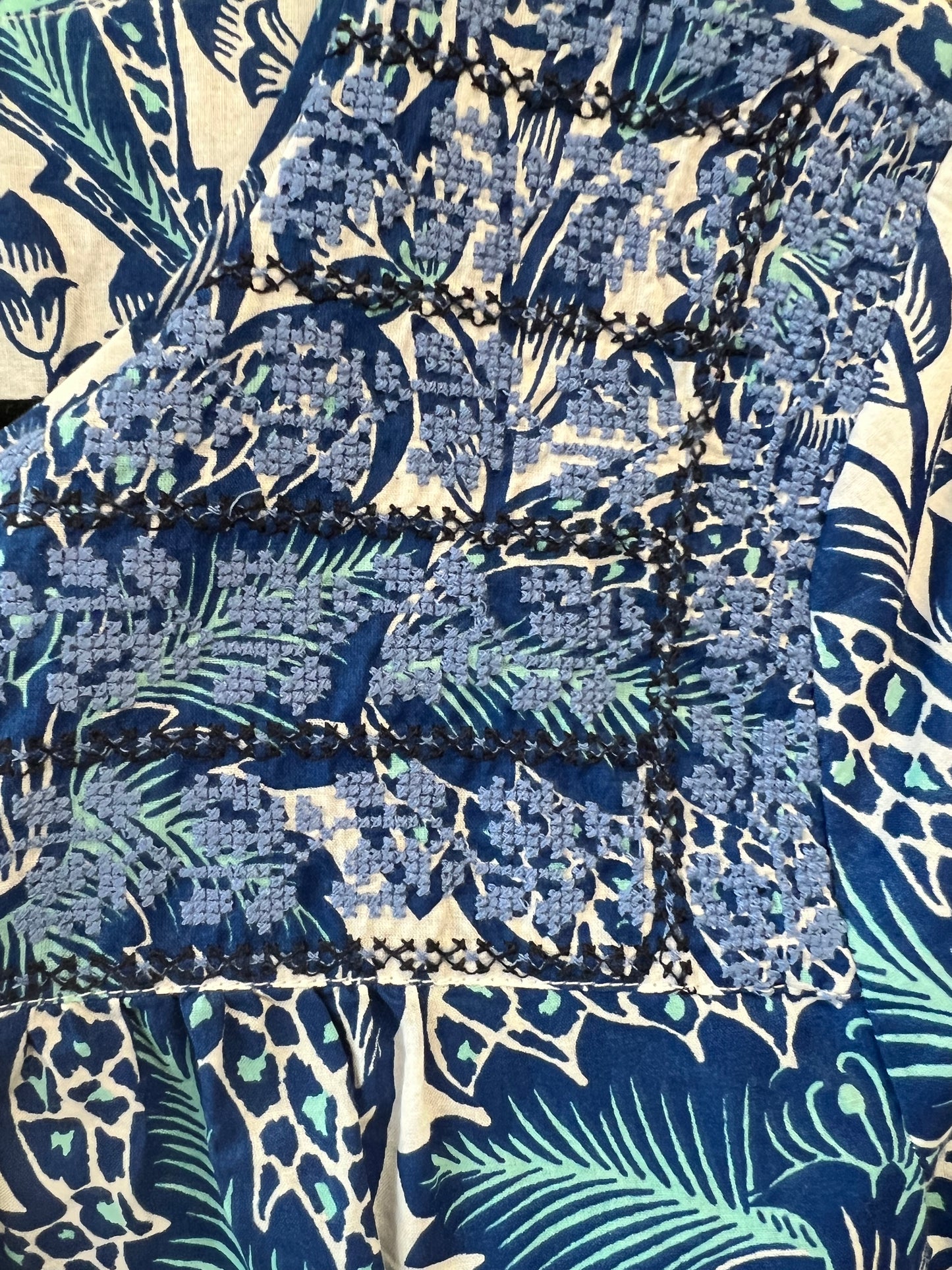J. Crew Blue and White Floral Cotton Blouse, size s