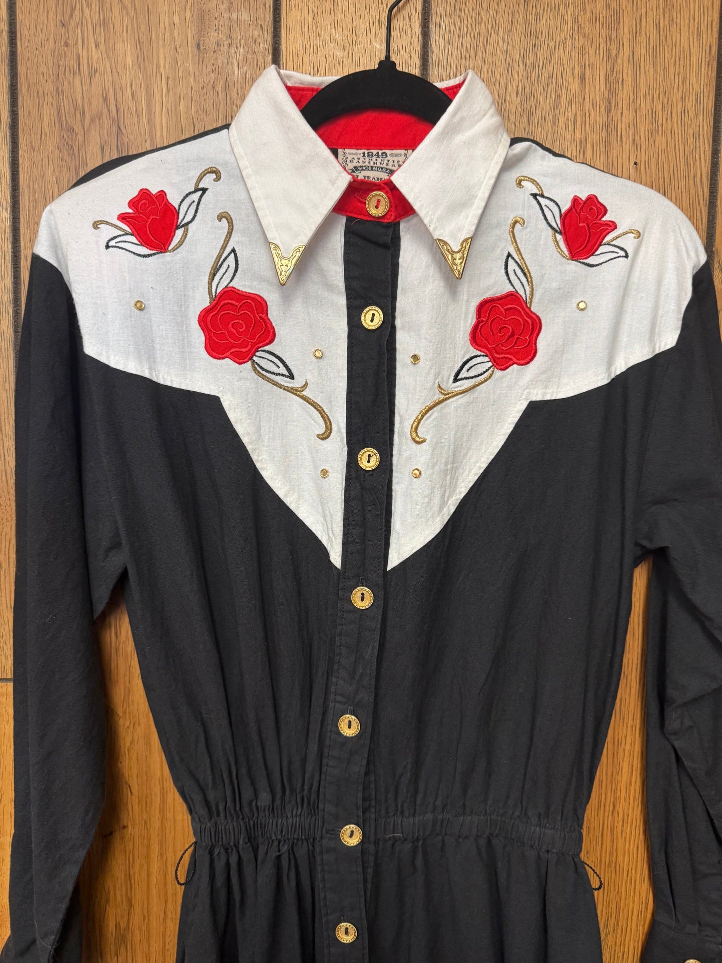 Vintage Western Dress with Roses