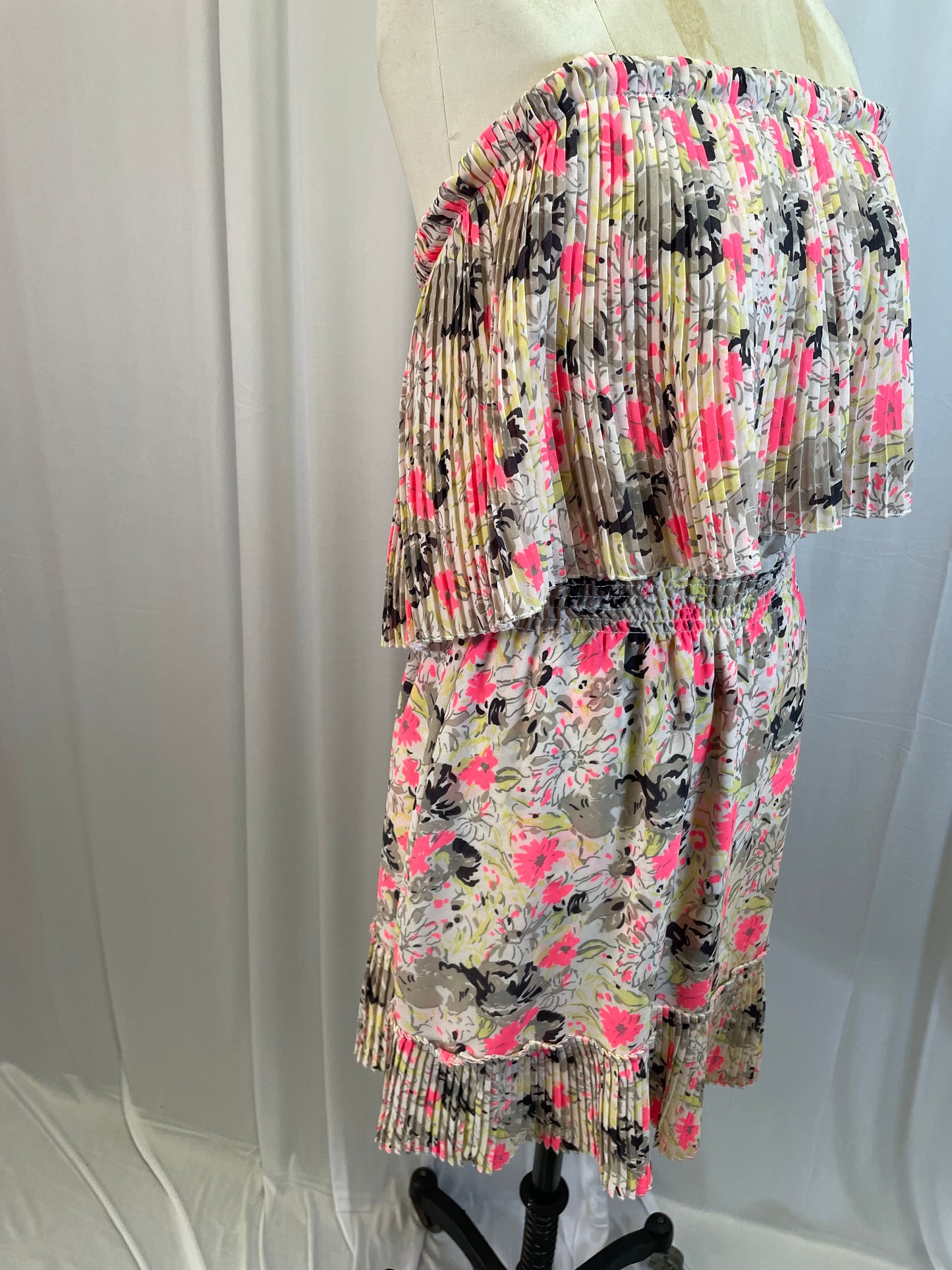 Parker Strapless Ruffle Mini Dress, size large
