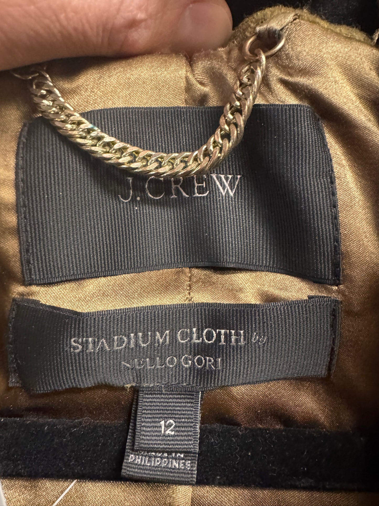 J. Crew Stadium Cloth Coat, Green, size 12