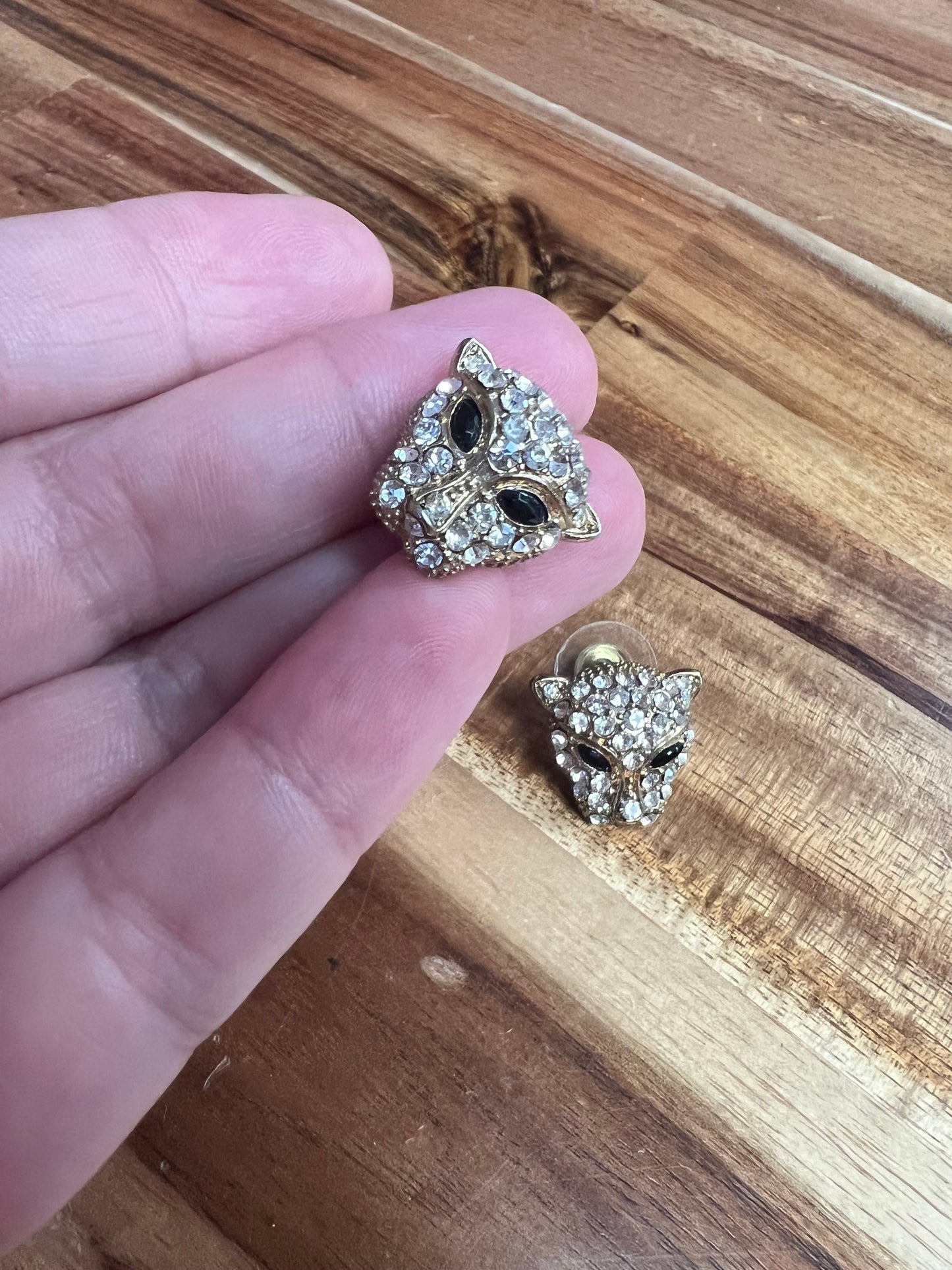 Sparkly Panther Vintage Earrings
