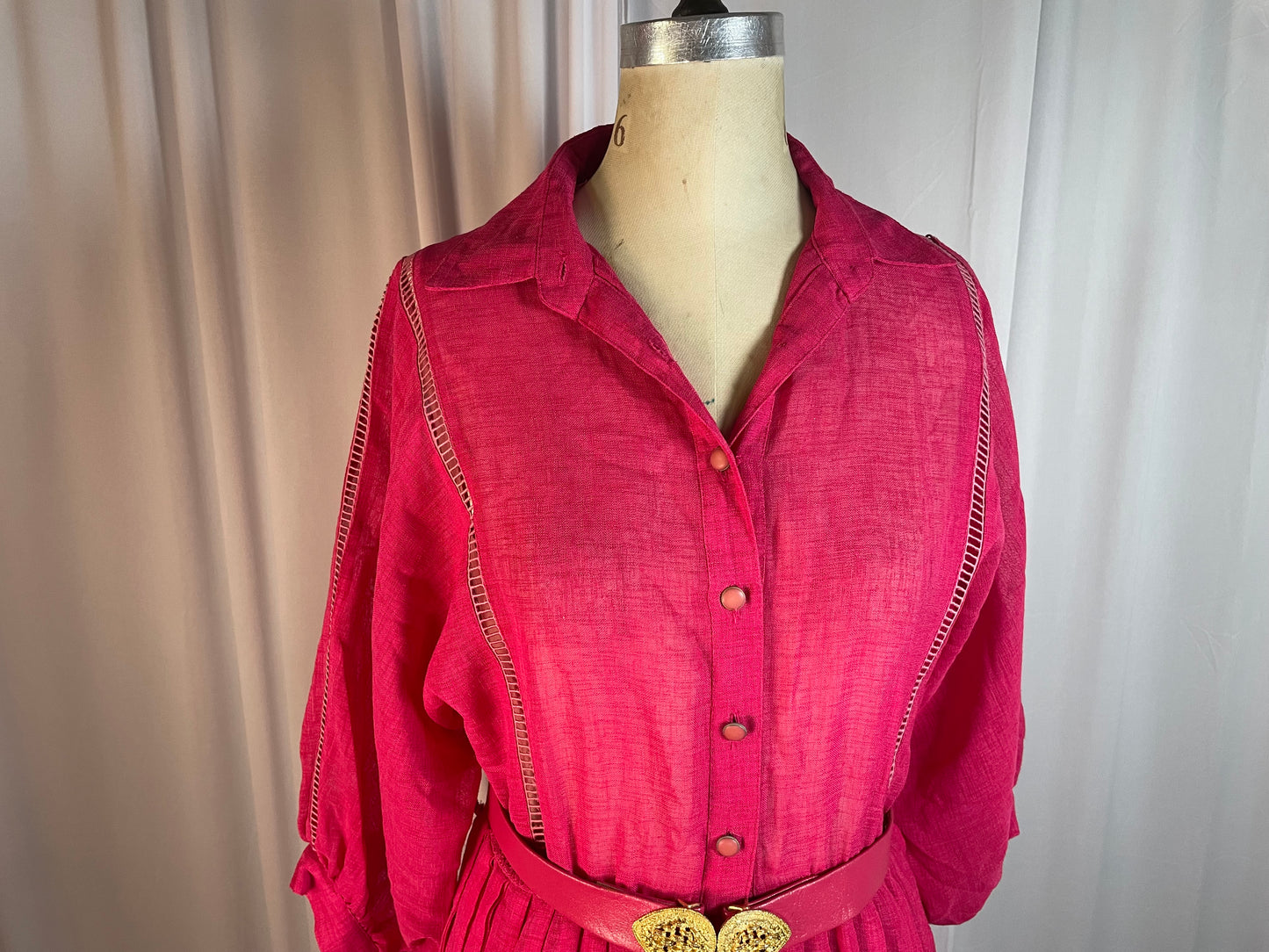 Vintage Pink Shirt Dress, size m