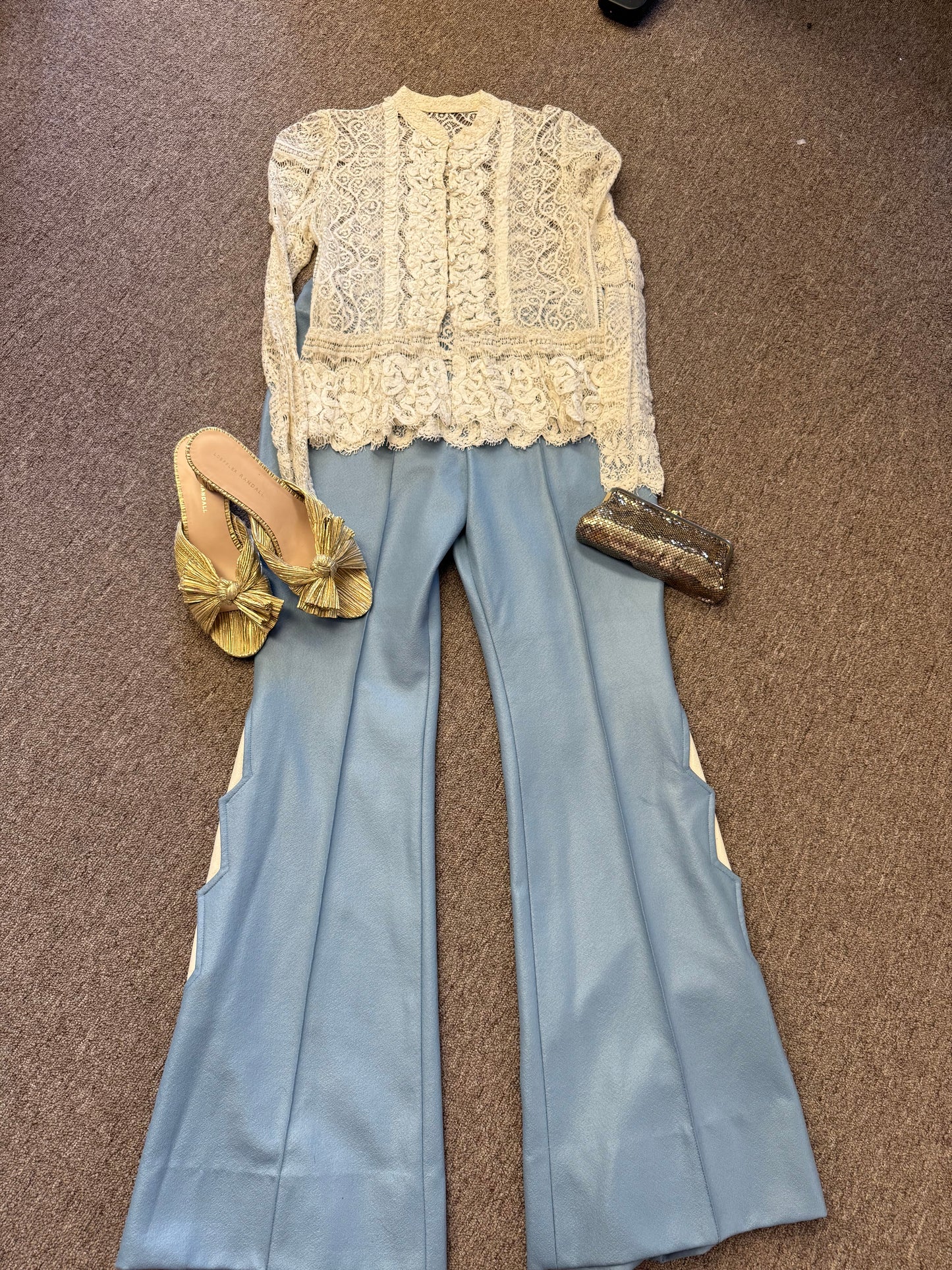 Blue 1970's Western Women’s Pants Suit - 2 piece