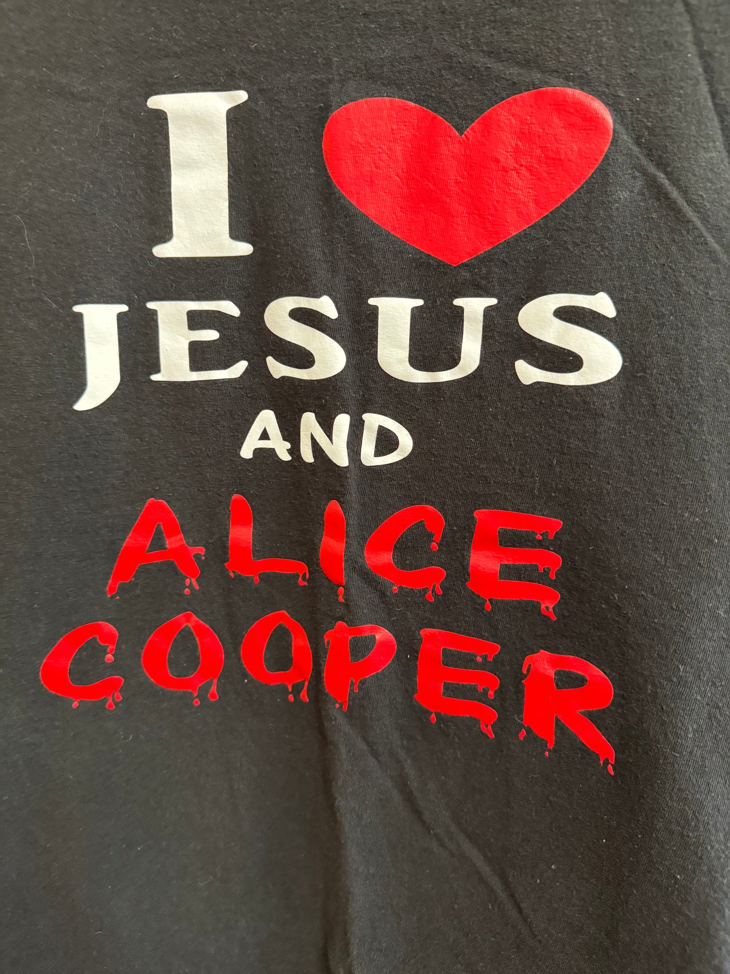 I Love Jesus and Alice Cooper vintage t-shirt size Medium