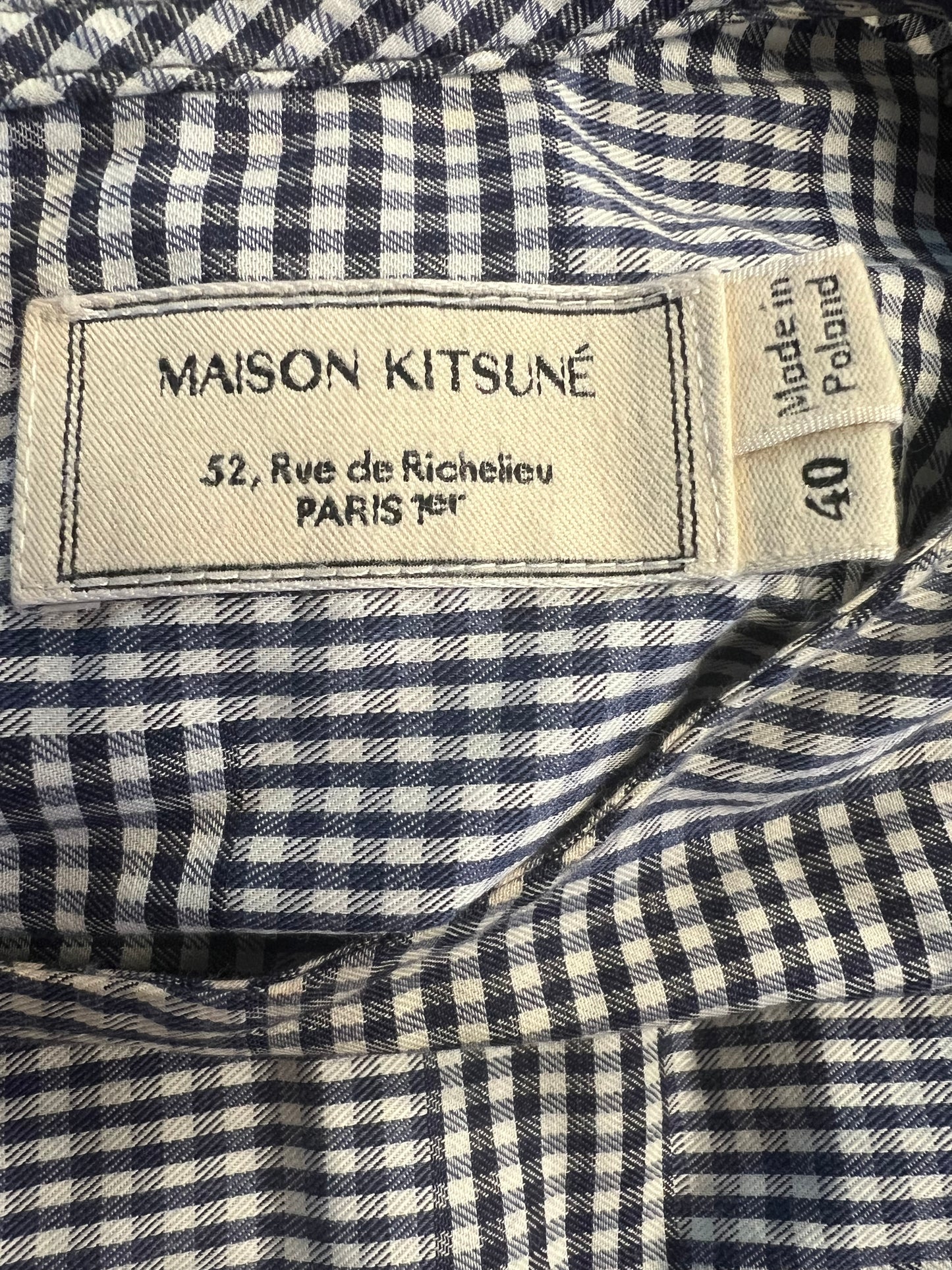 Maison Kitsuné Black/White Gingham Dress, size 40 (large)