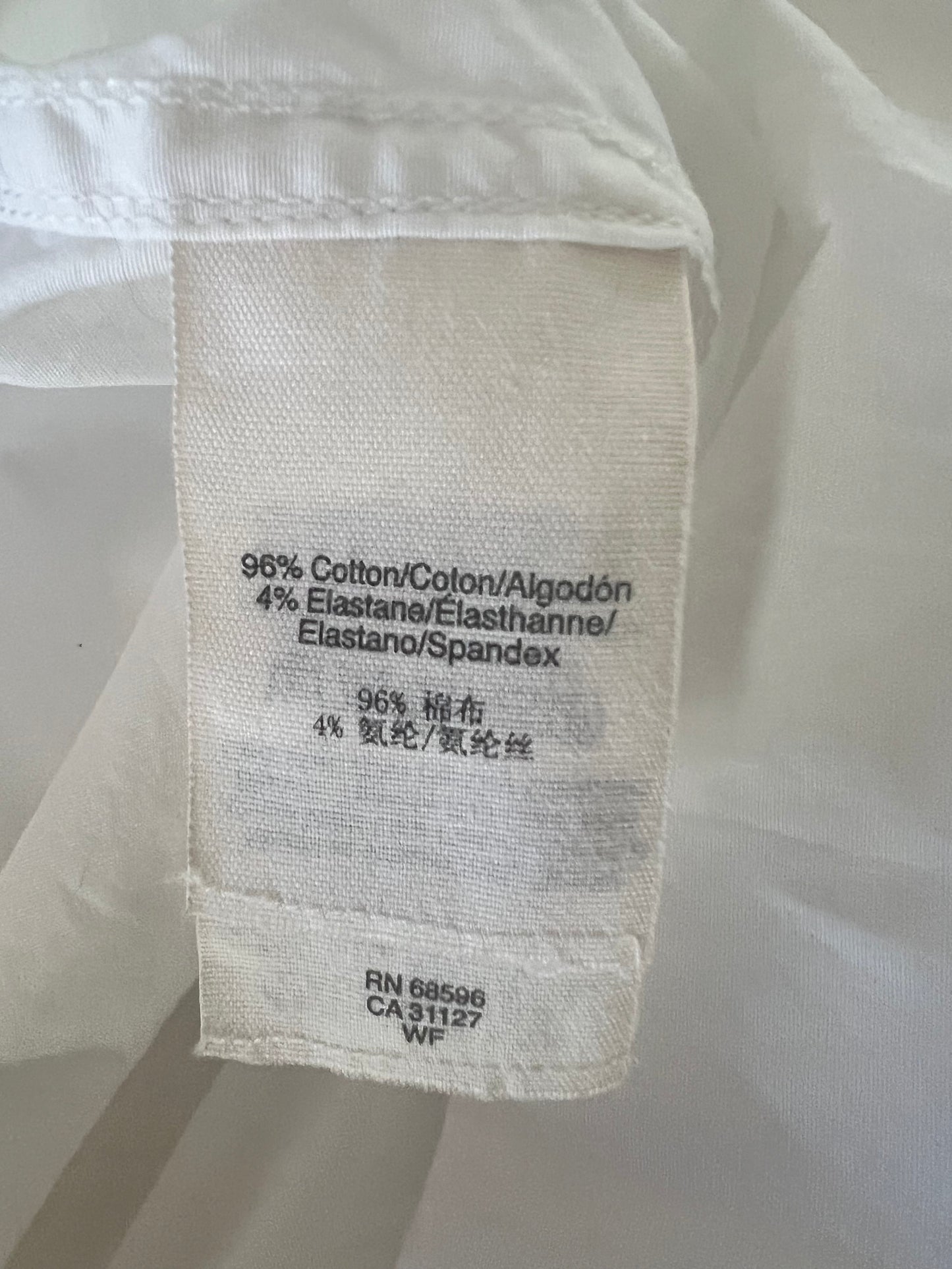 Pure DKNY White Tunic Button Up Vintage Blouse Top, Size Large