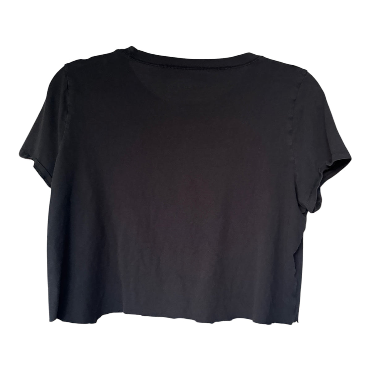Madewell Black Cut-Off Crop Top T-Shirt, Size M