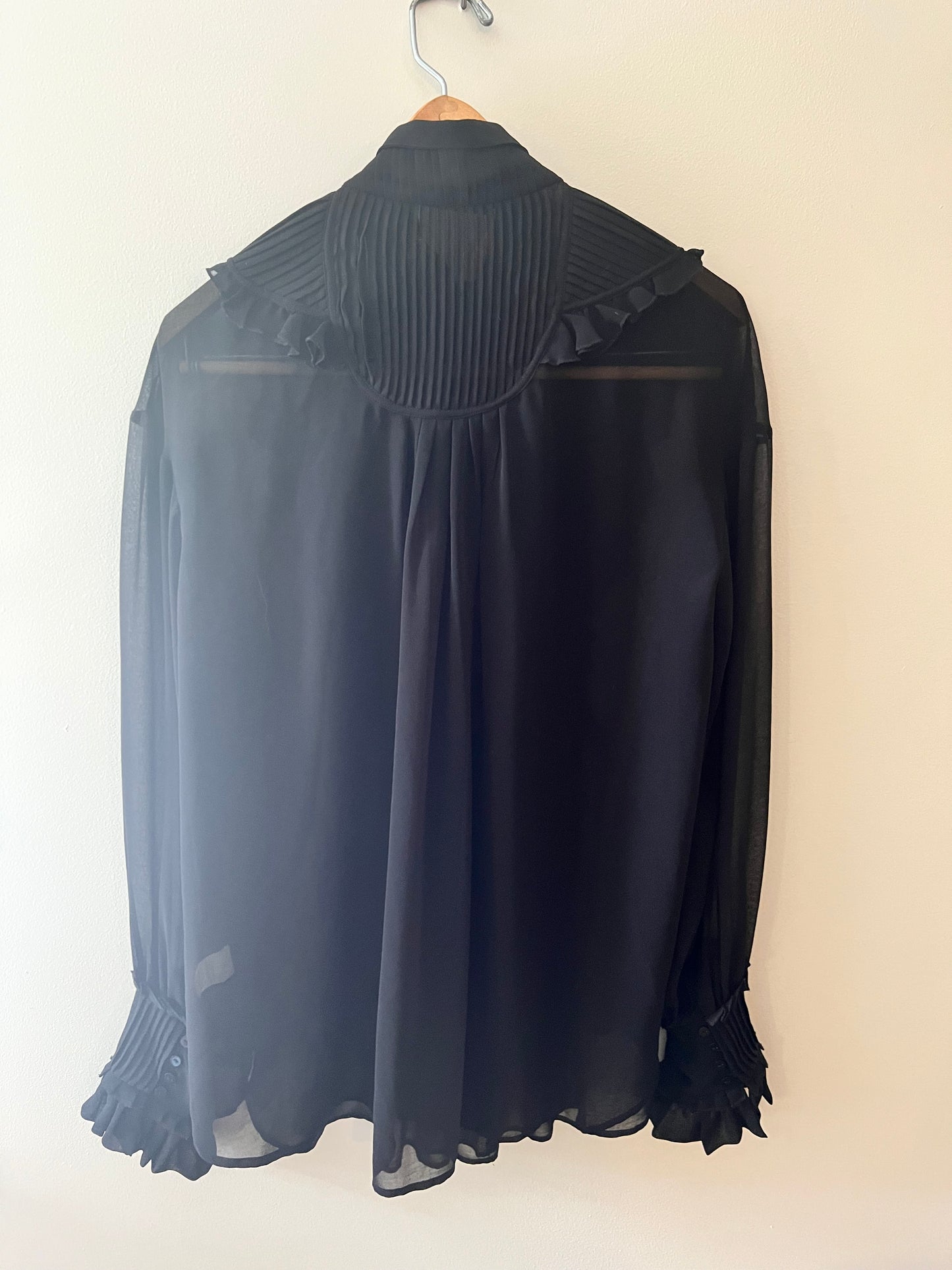 Zara Woman Sheer Black Blouse size M