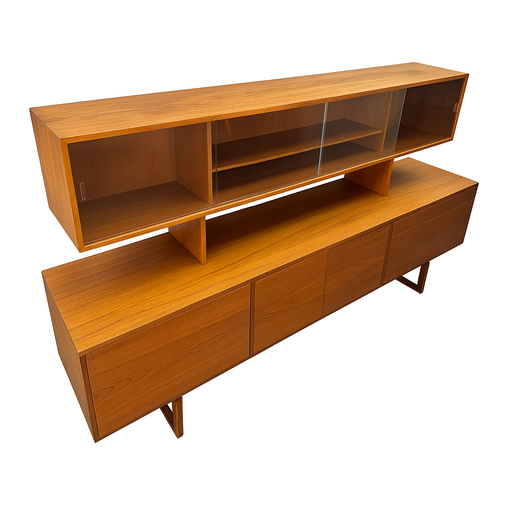 Iconic Mid-Century Modern Teak Credenza & Hutch — Timeless Danish Design Sideboard / Buffet / Storage Cabinet