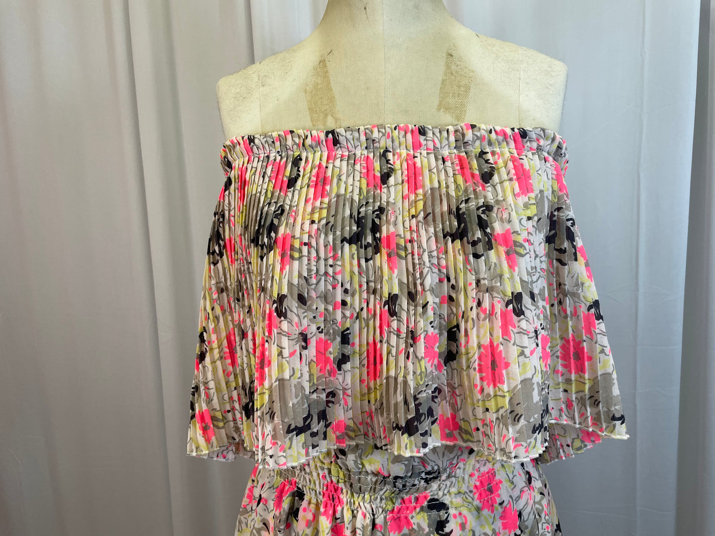 Parker Strapless Ruffle Mini Dress, size large