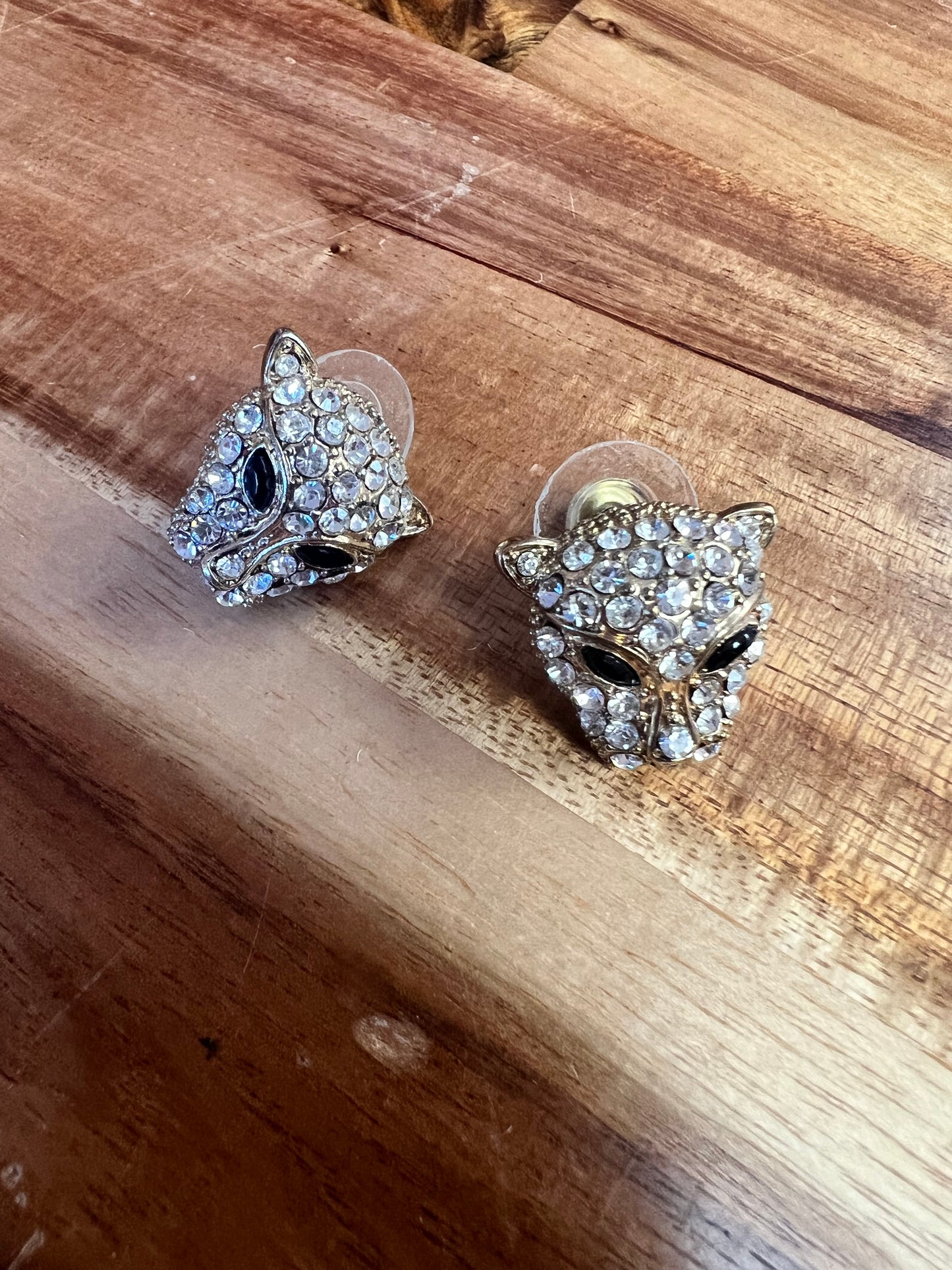 Sparkly Panther Vintage Earrings
