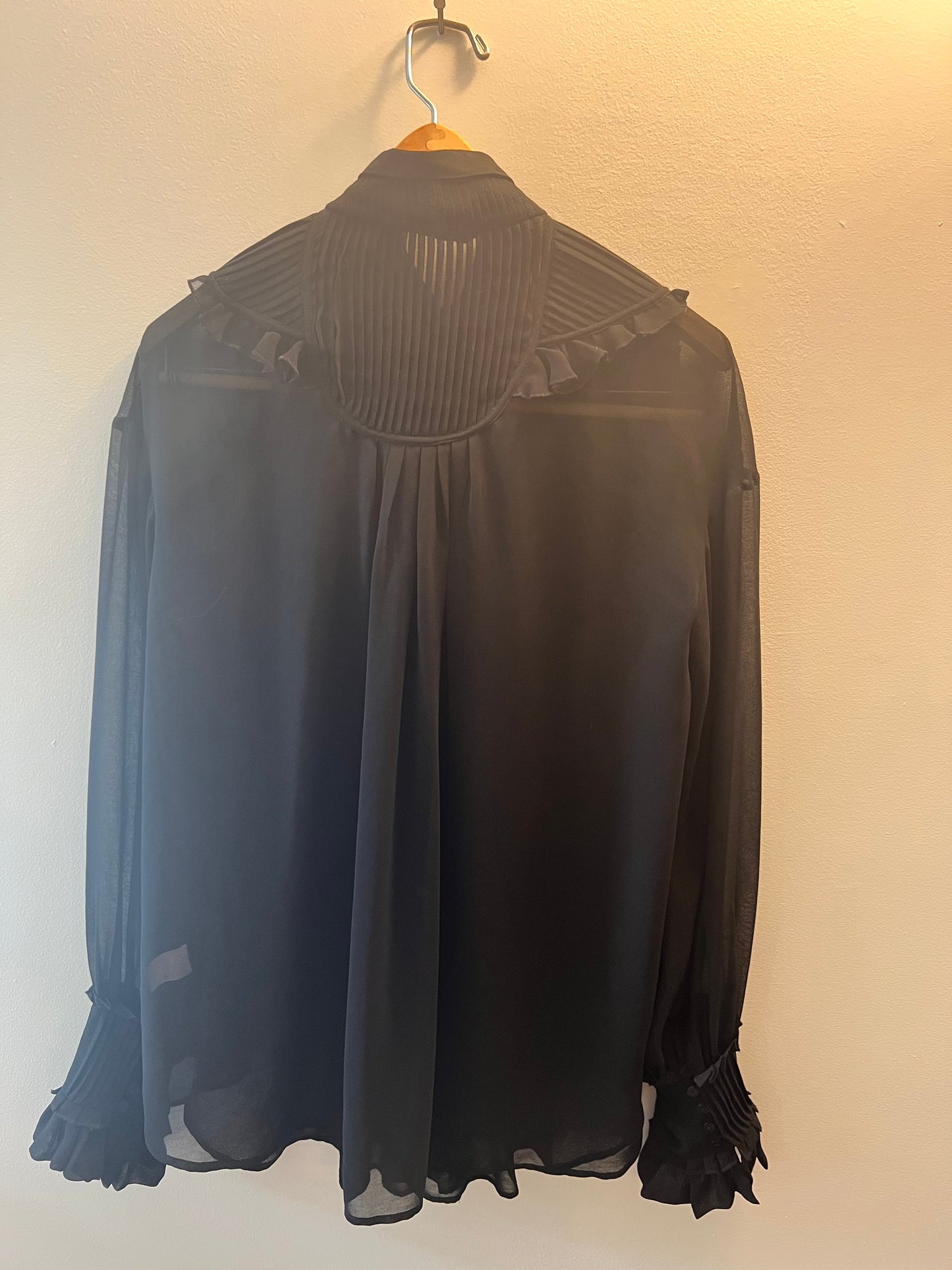 Zara Woman Sheer Black Blouse size M