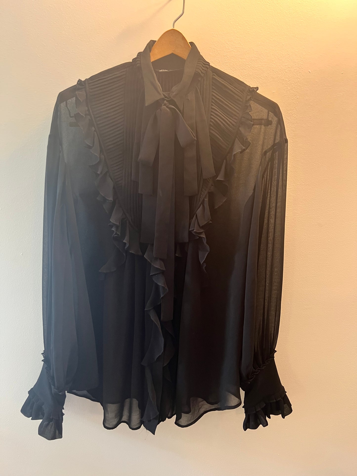 Zara Woman Sheer Black Blouse size M