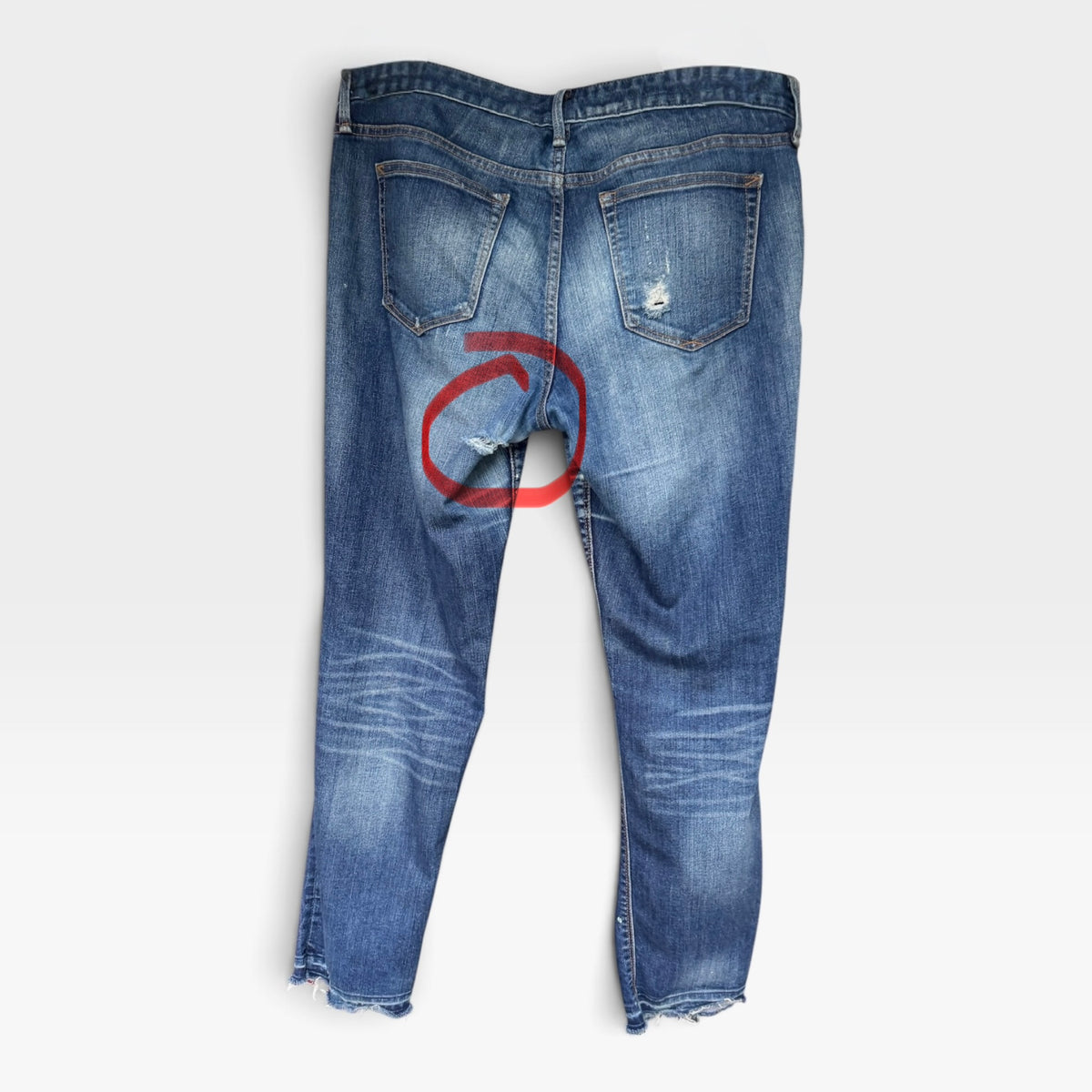 Gap “Real Straight” Distressed Jeans, Raw Edge, Size 32s