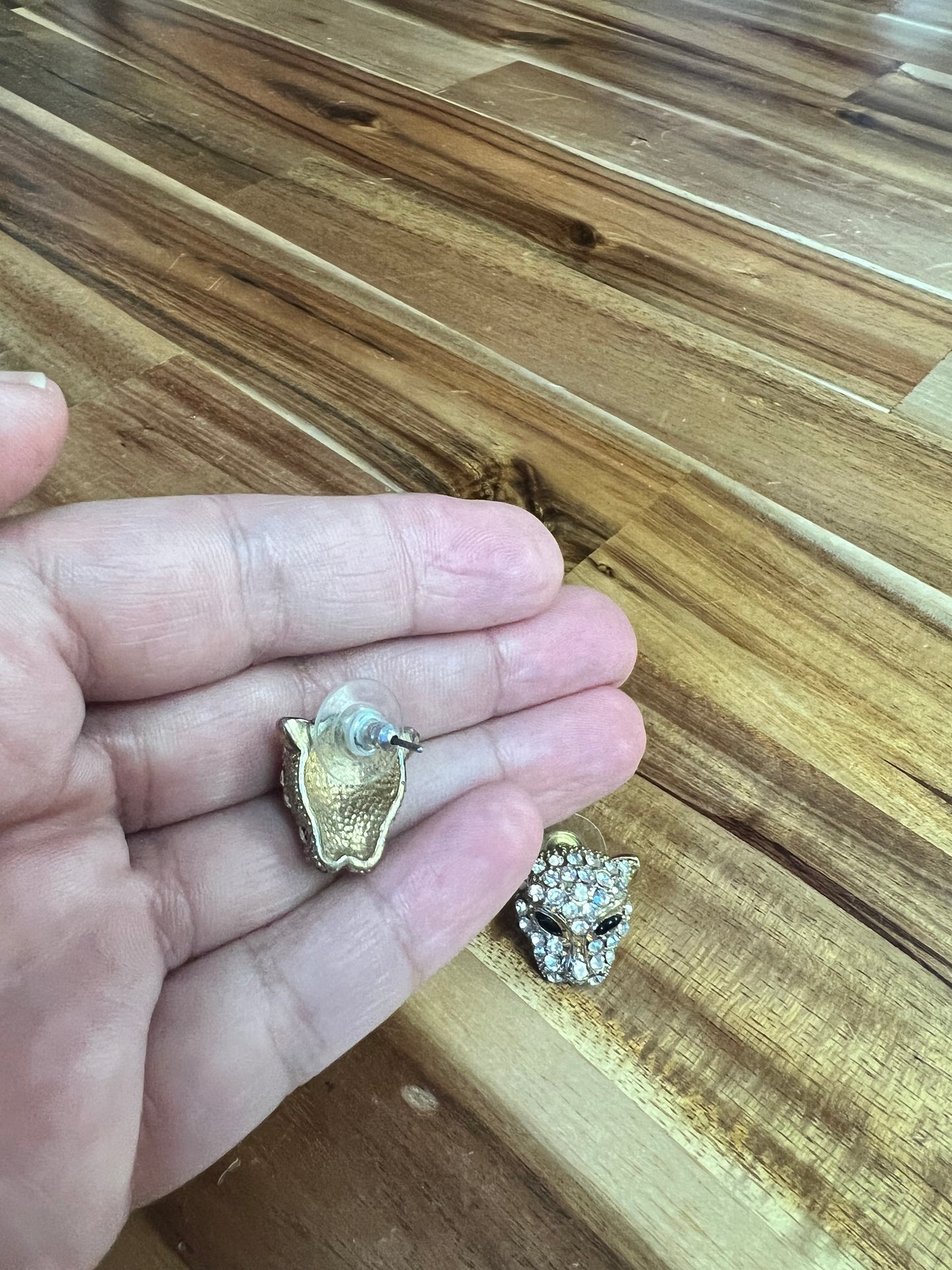 Sparkly Panther Vintage Earrings