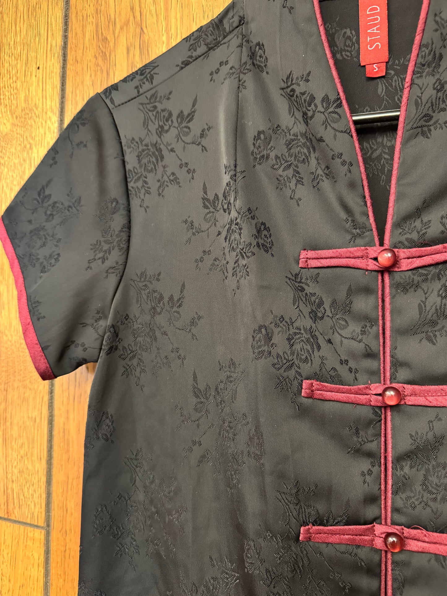 Staud Black/Burgundy Blouse - size small