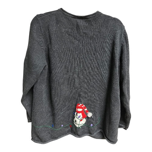 Vintage Ugly Christmas Sweater Cardigan, size large