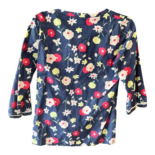 Boden Navy Blue Floral Top, size s