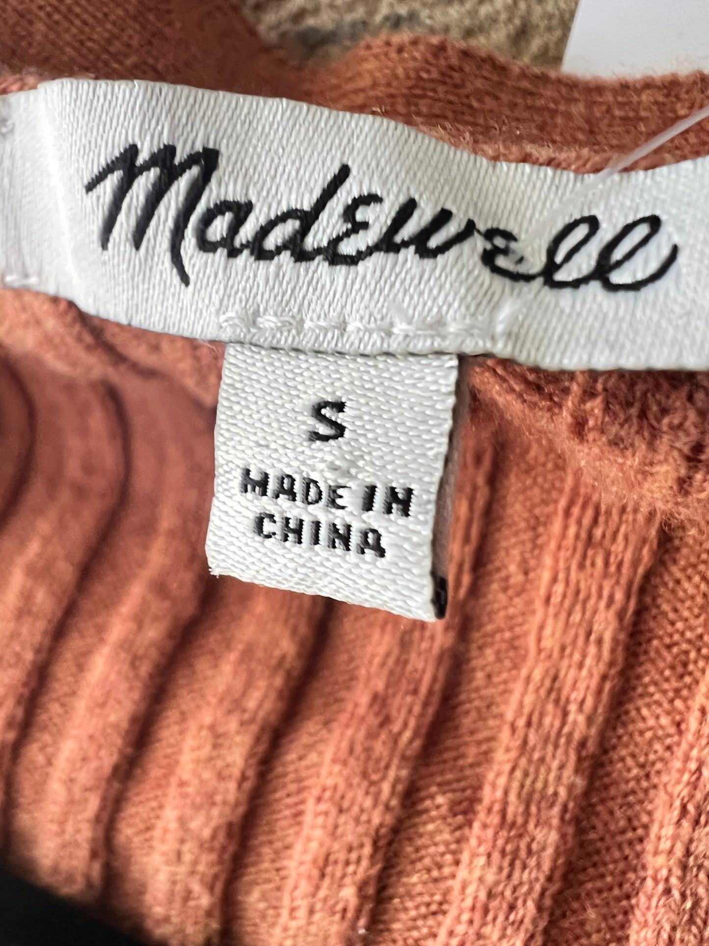 Madewell Cropped Ribbed Cardigan Sweater, size s