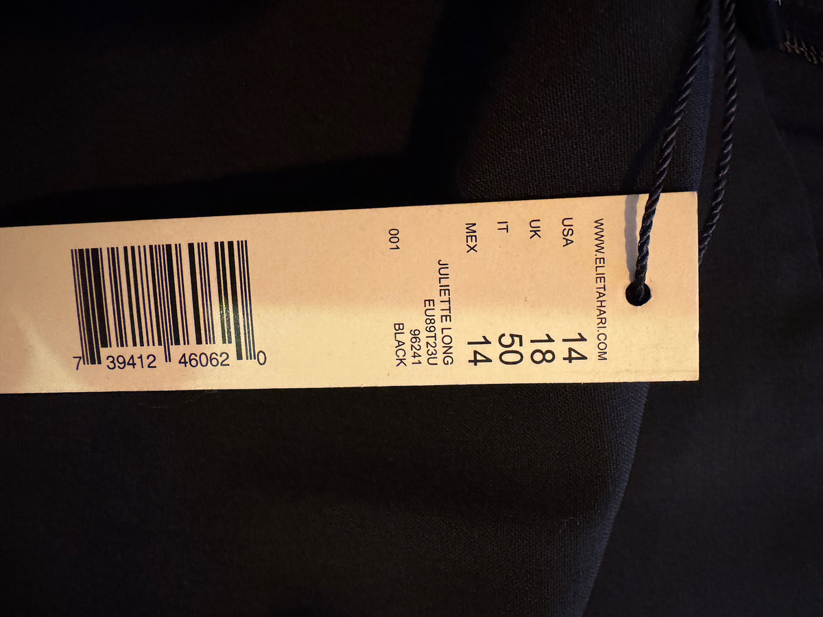 NWT Elie Tahari Juliette Black Dress Pants, Classic Black Trousers, Size 14
