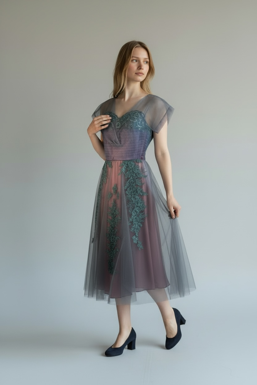 Vintage 1950’s Glamour Cocktail Dress, size medium