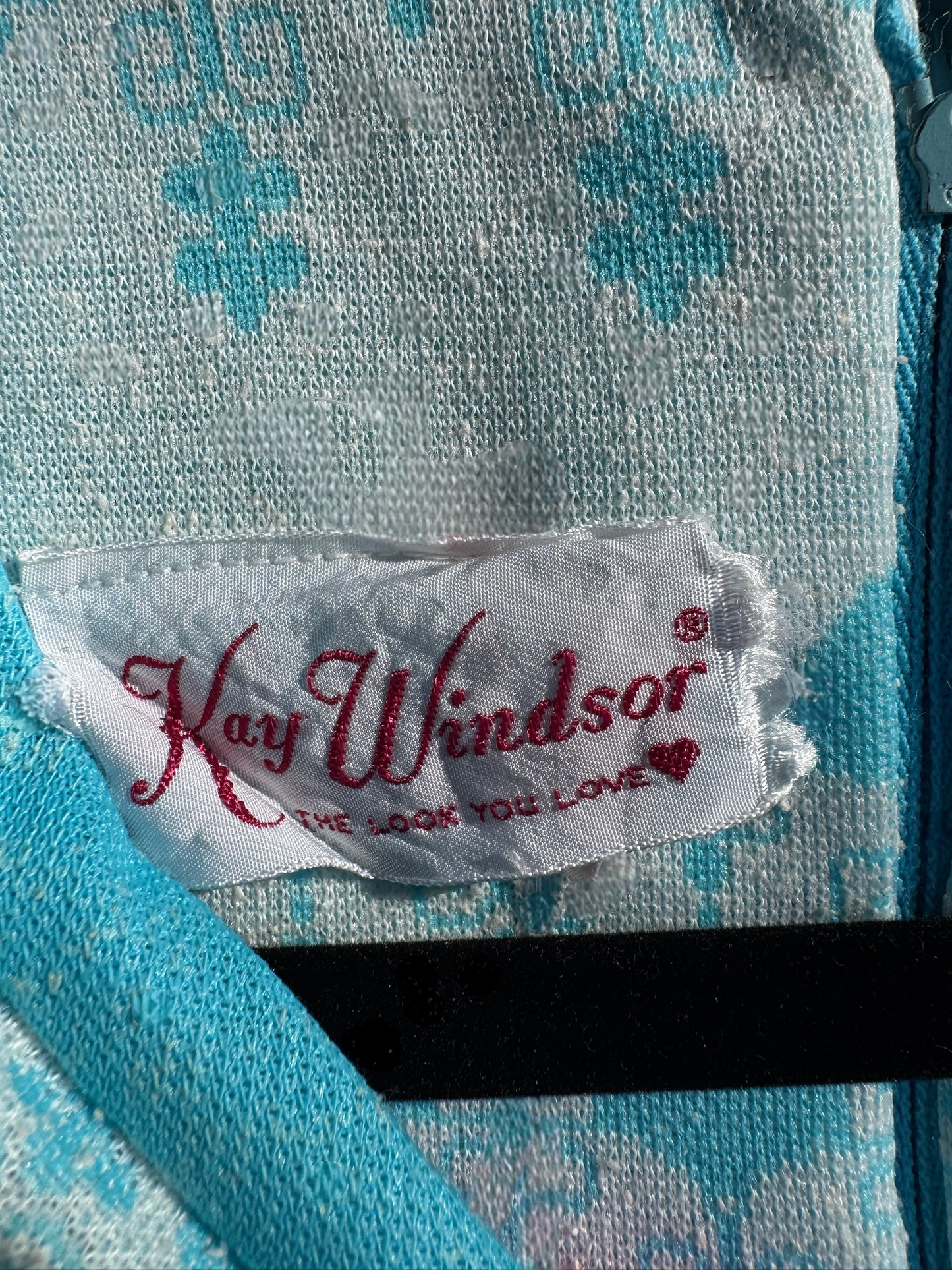 Vintage Kay Windsor Aqua Wrap-Style A-Line Dress, Size XS