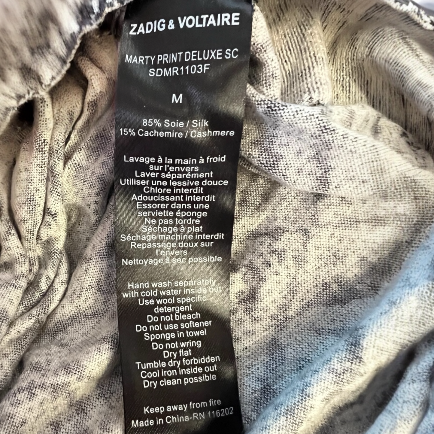Zadig & Voltaire Deluxe Silk/Cashmere Sweater Dress, size m