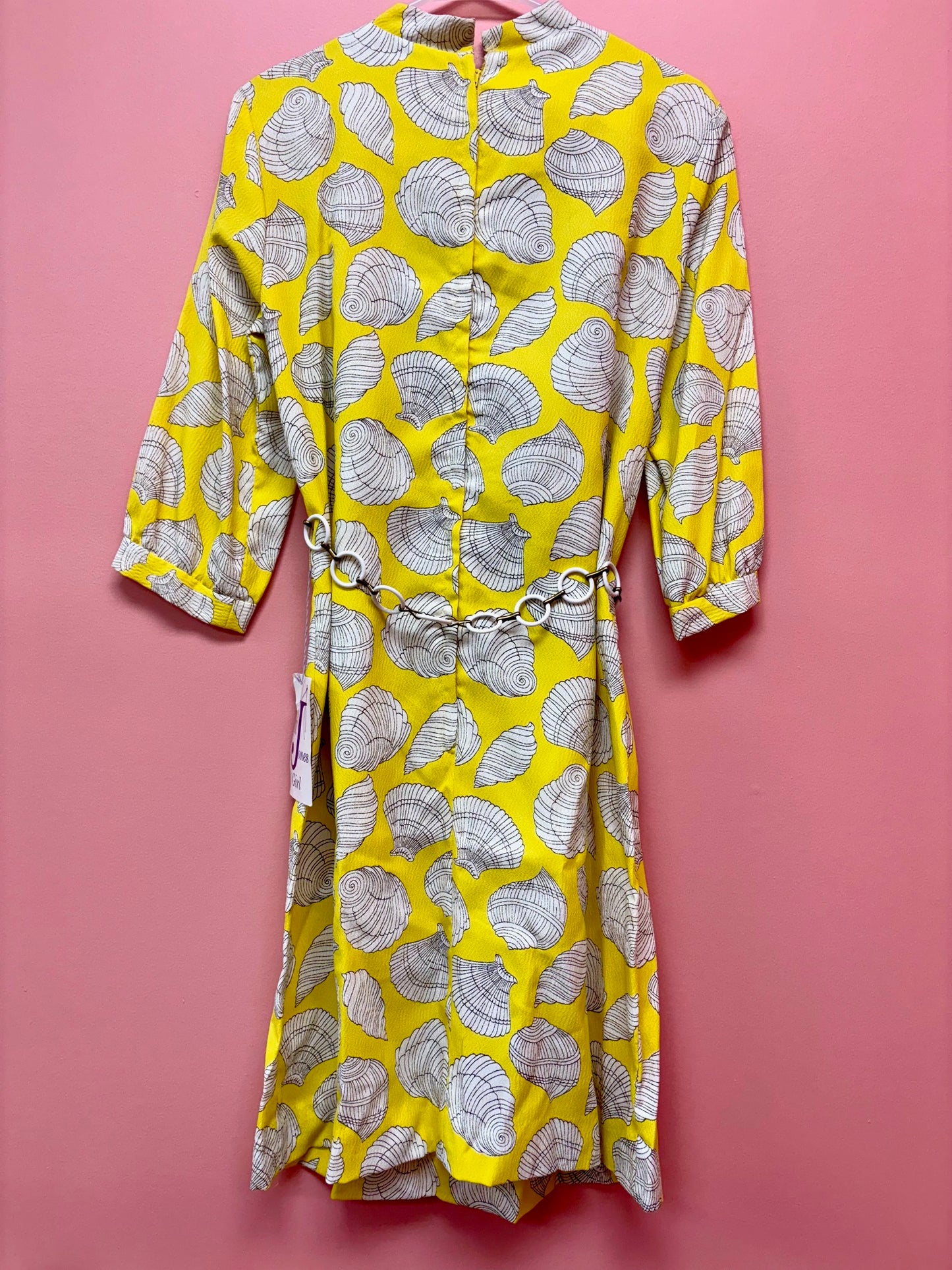 Vintage NWT Yellow Seashell Dress with Belt