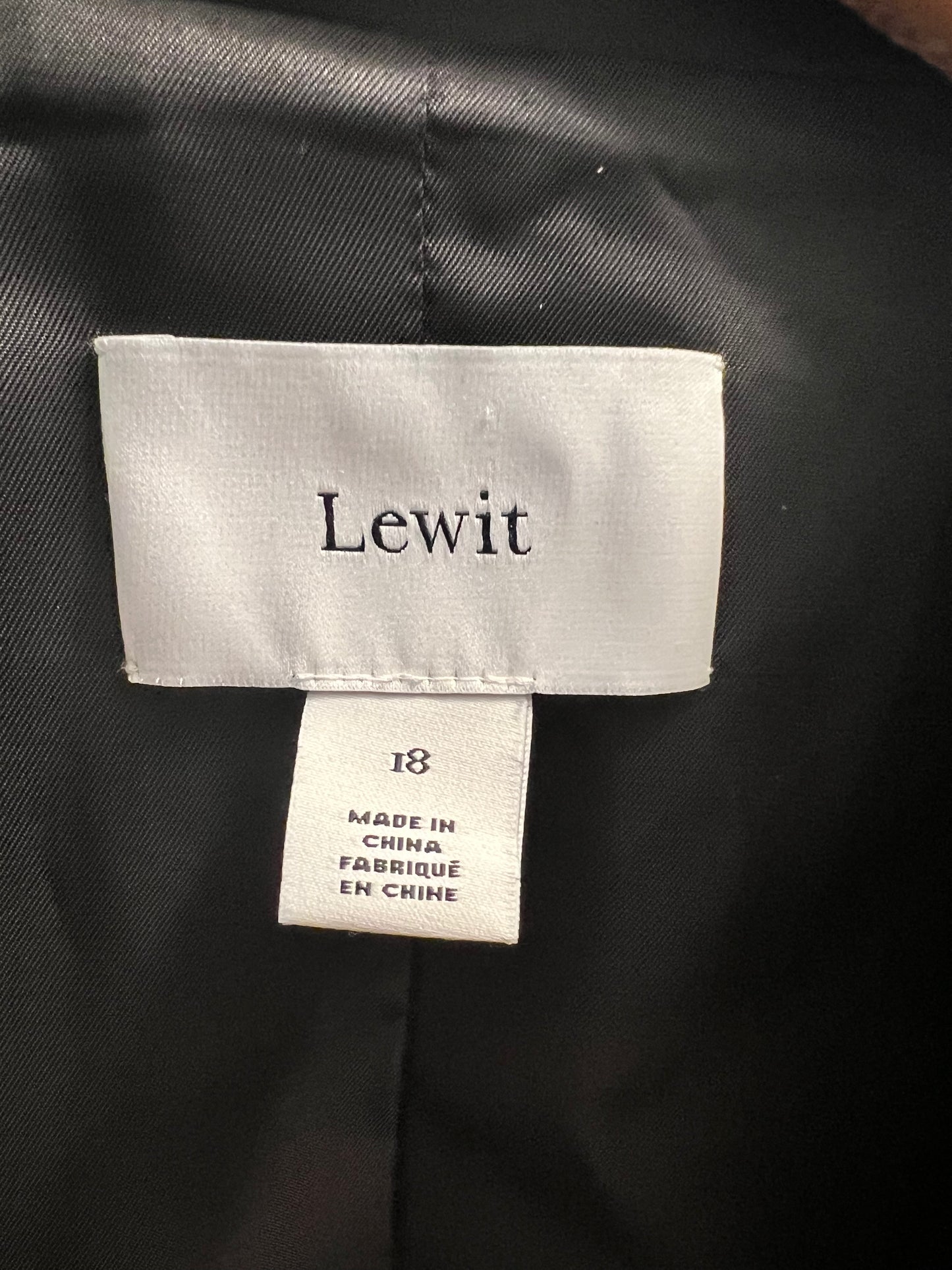 Black Suit Jacket by Lewit size 18