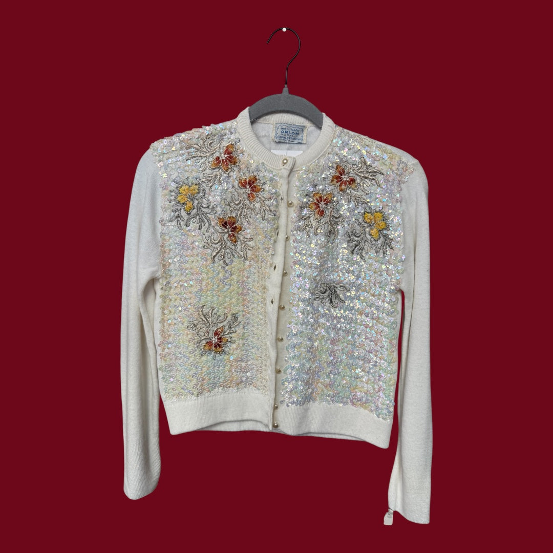 Vintage 1950s Sequined Cardigan