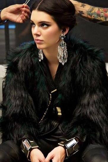 NWT Balmain x H&M Green and Black Faux Fur Jacket