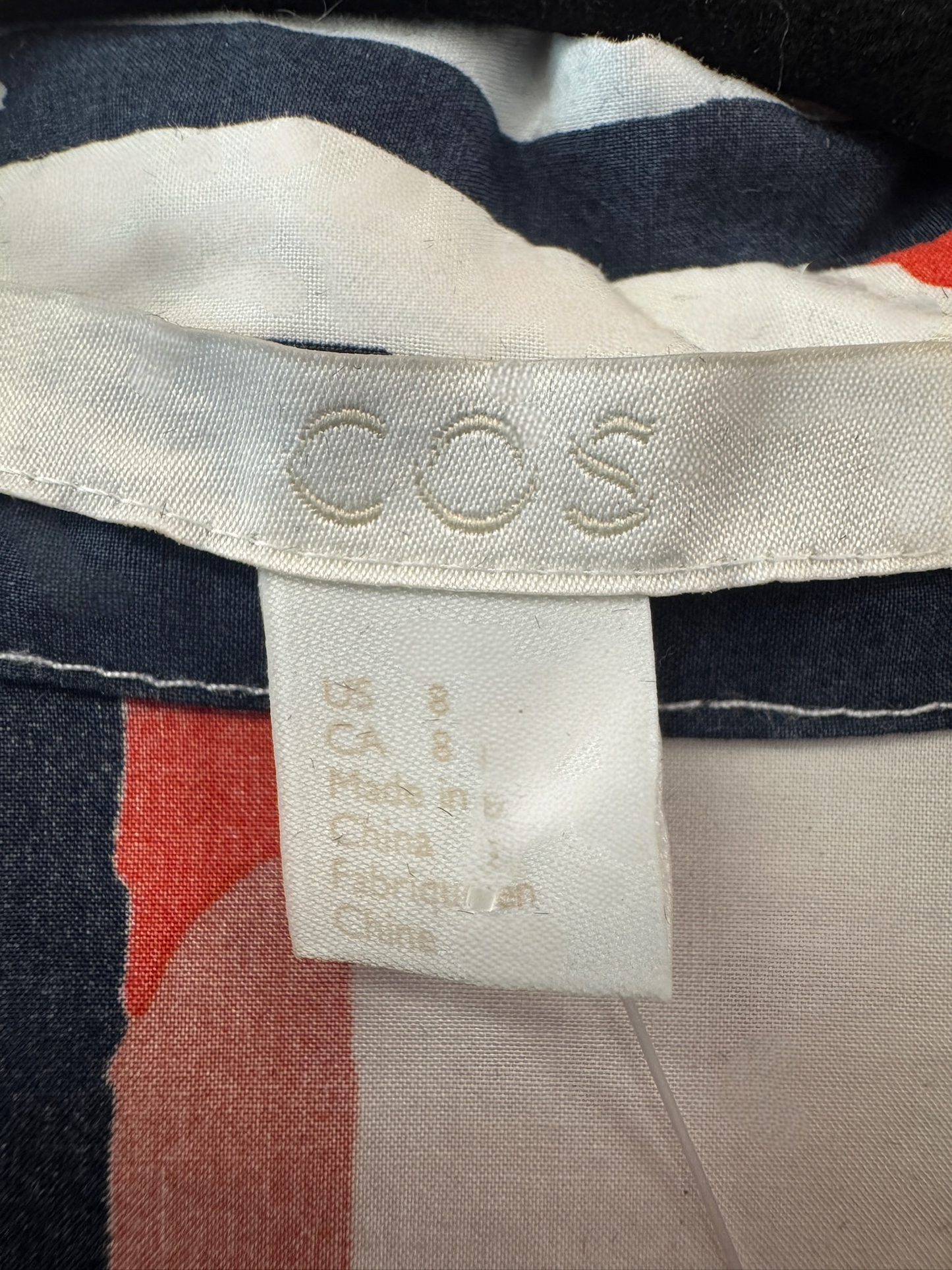 Cos Button Up Short Sleeve Top, Size 8