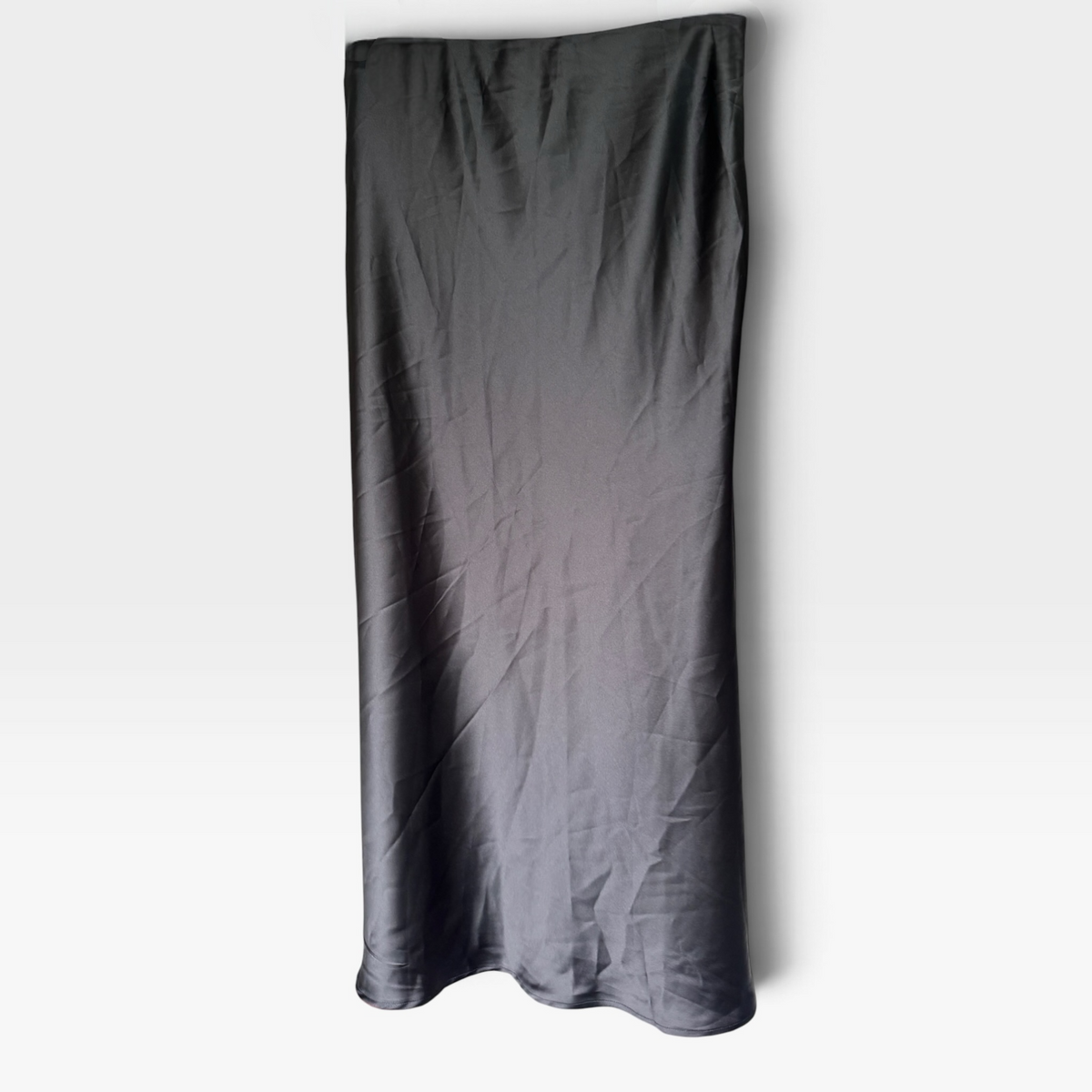 NWT BTFBM Black Satin Flowy Elastic-Waist Maxi Skirt, Size XL