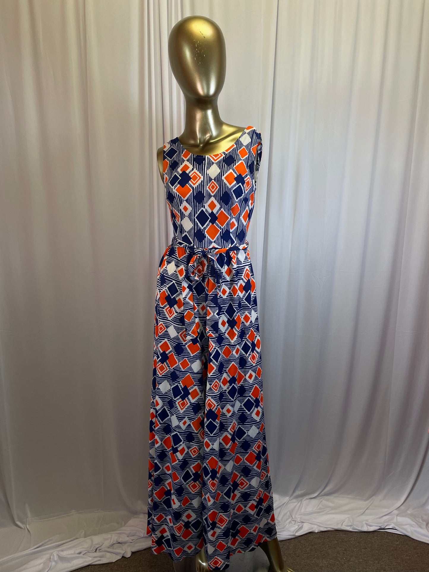 Vintage 60’s Mod Print Wide Leg Jumpsuit
