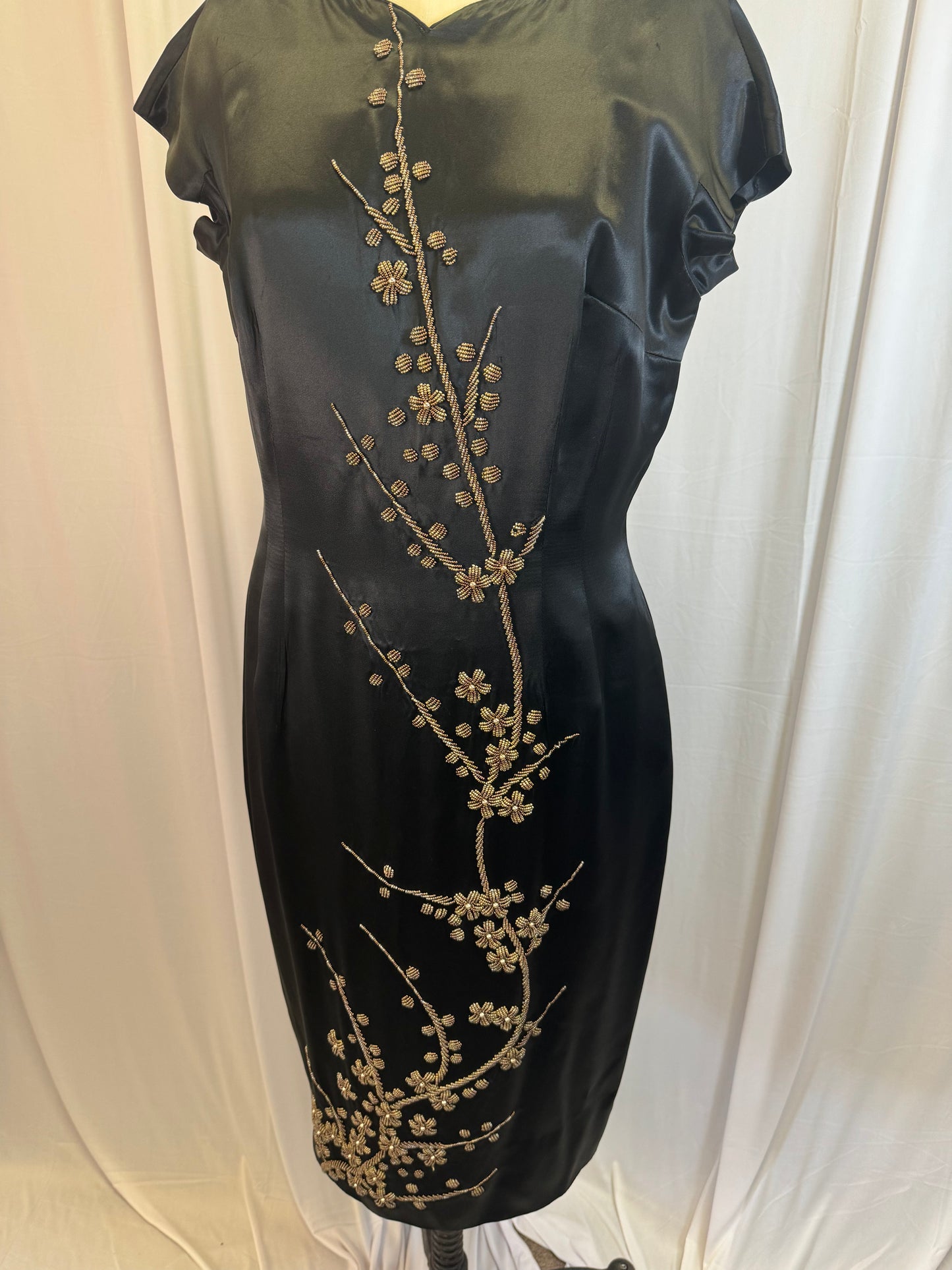 Vintage Black Silk Dress