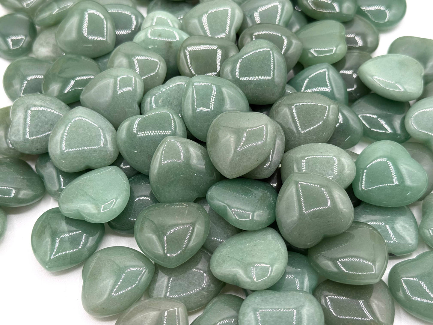 Green Aventurine Mini Hearts for Luck/New Opportunities (+ Dirty Witch pouch)