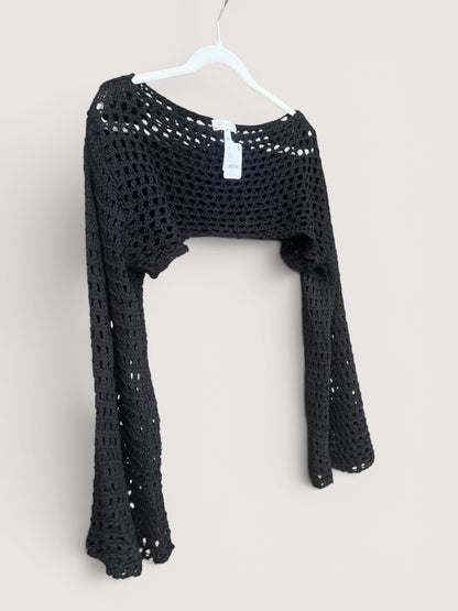 NWT Free People Black Knit Shrug, size m/l