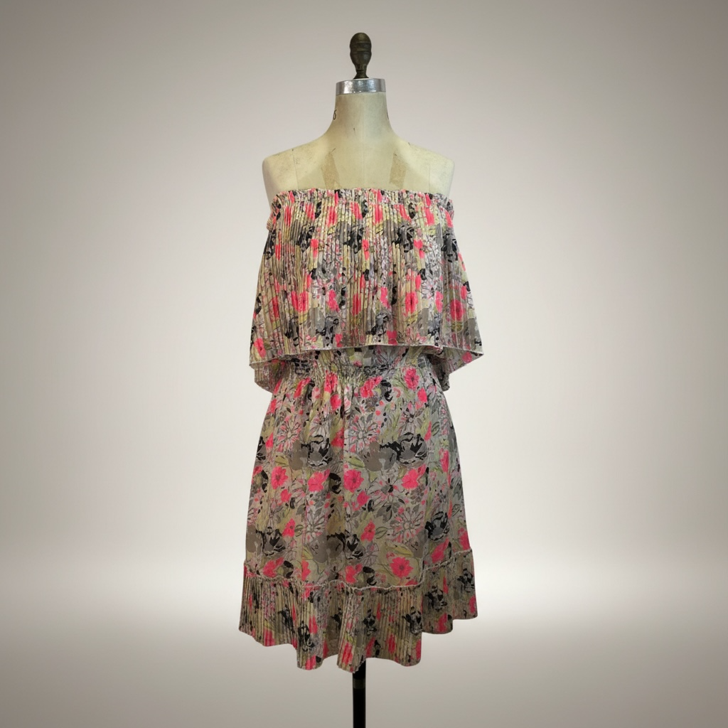Parker Strapless Ruffle Mini Dress, size large