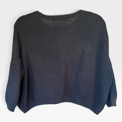 NICO, nicholson & nicholson Cropped Japanese Cotton Knit Sweater, Size 40 (M)