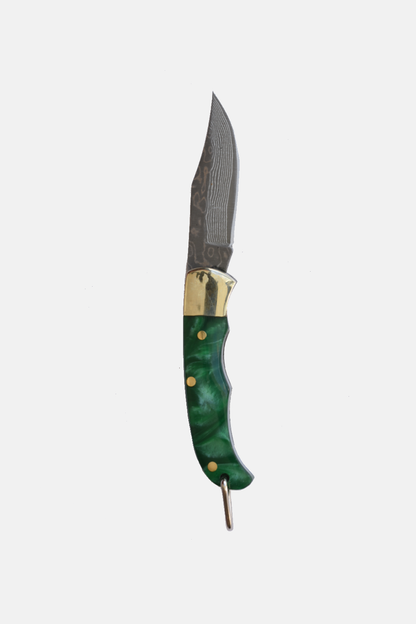 Green Resin Inlay Petite Folding Knife | Gentlemen’s Accessories | Gift