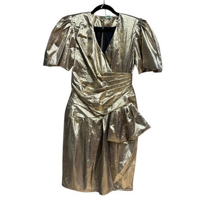 80’s Puff Sleeve Gold Cocktail Dress, size m