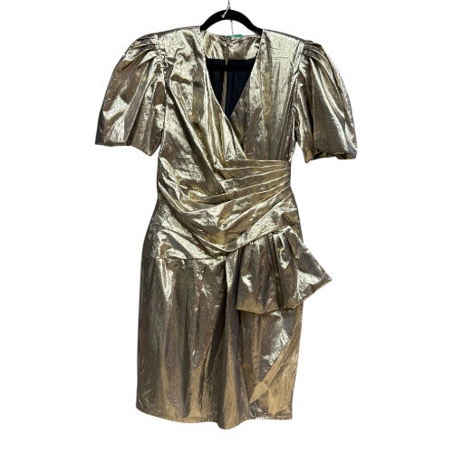 80’s Puff Sleeve Gold Cocktail Dress, size m