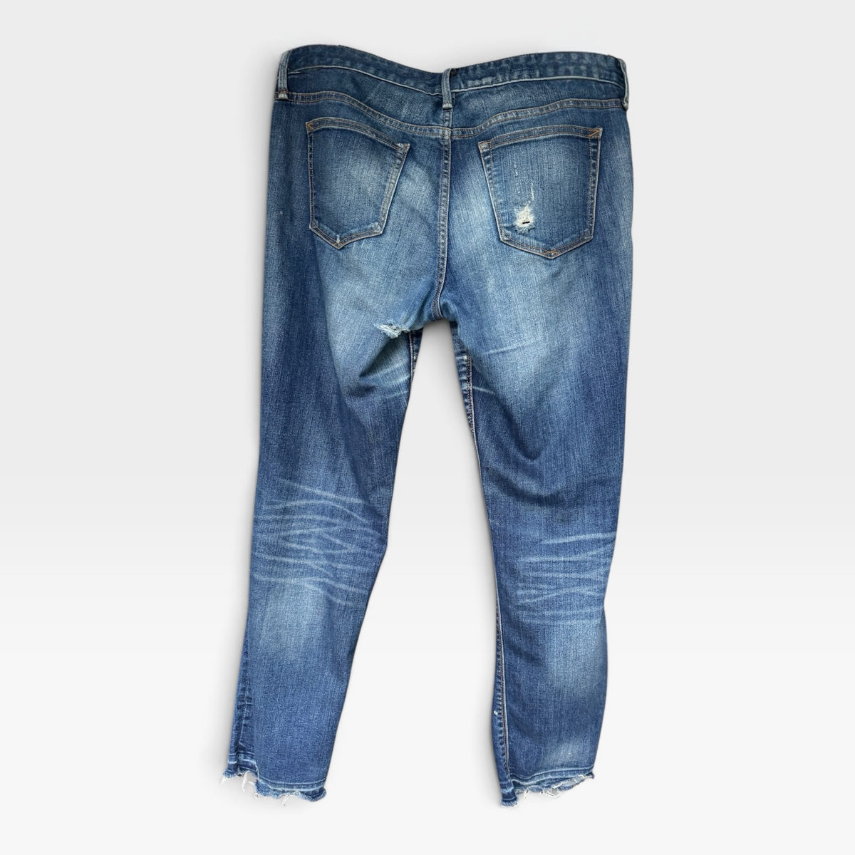 Gap “Real Straight” Distressed Jeans, Raw Edge, Size 32s
