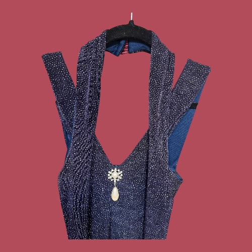 Betsy and Adam Vintage 90s Blue Sparkly Mini Dress, size 4