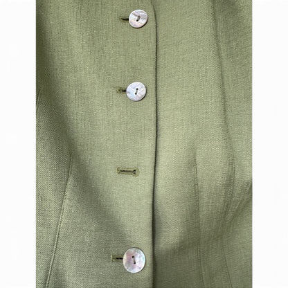 Kasper For ASL Celery Green Two-Piece Vintage 90s Y2K Skirt Suit, Size 8