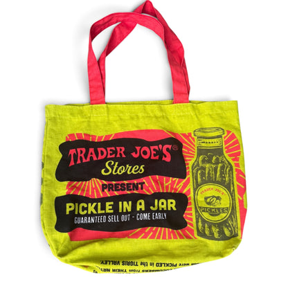 Trader Joe’s Pickle In A Jar Canvas Tote Bag | Shopping Bag